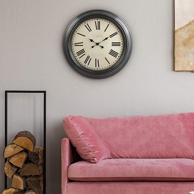 La Crosse Clock 404-2658 23-Inch Maxwell Quartz Wall Clock