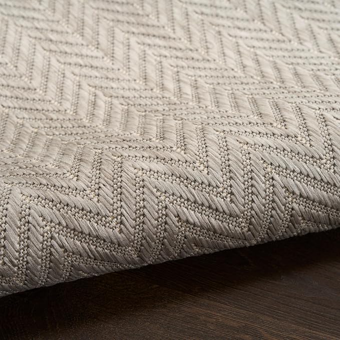 Nourison Home Horizon Indoor/Outdoor Grey 6' x 9' Area Rug - Easy Clean, Non Shedding, Bed Room, Living Room, Dining Room, Kitchen (6' x 9')