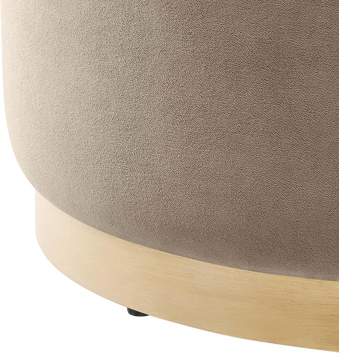 Modway Large 23" Round Performance Velvet Upholstered Upholstered Ottoman