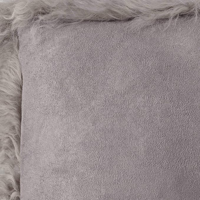 SARO LIFESTYLE Mongolian Lamb Fur Poly Filled Throw Pillow