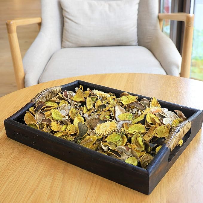 Qingbei Rina Spring Potpourri Bowl Filler, Lemon Scented Potpourri Bags,Yellow Decorative Dried Flowers, Home Fragrance Perfume Petal,Vase Decor,2 Bags,8.4 oz
