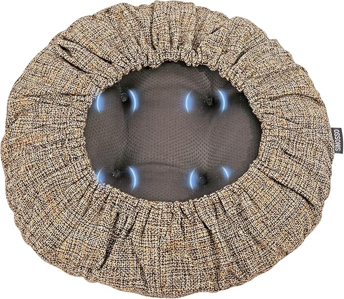 SINOSSO Modern Bar Stool Cushion Dia.13, Fashion Interweaving Design Anti-Skid Silicone Round Stool Seat Cushion Cover Padded (Light Brown, M,1)
