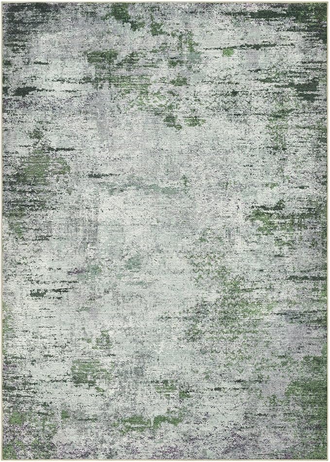 DMOYEST Area Rug Living Room Rugs - 6x9 Large Soft Indoor Neutral Modern Abstract Low Pile Washable Rug Carpet for Bedroom Dining Room Farmhouse Home Office - Green/Grey/Brown