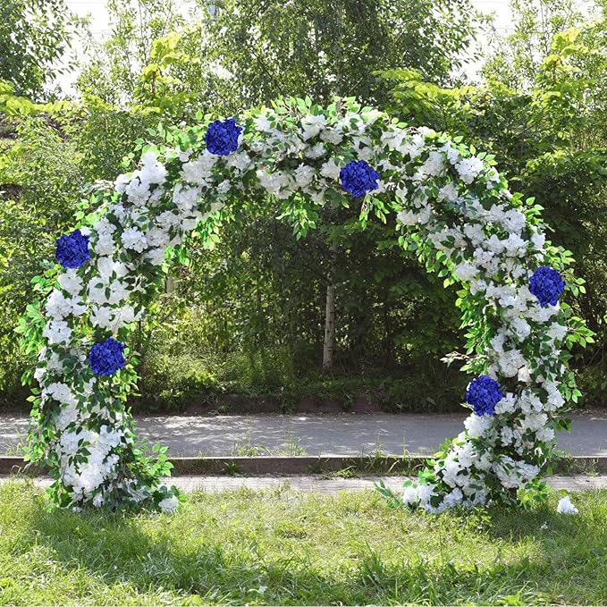 AVIVIHO 65pcs Fake Flowers Royal Blue Hydrangea Artificial Flowers Bulk (Not Squished, No Steaming Need) Silk Flowers with Stems for Wedding Decor,Home,Baby Shower,Table Centerpieces Decoration