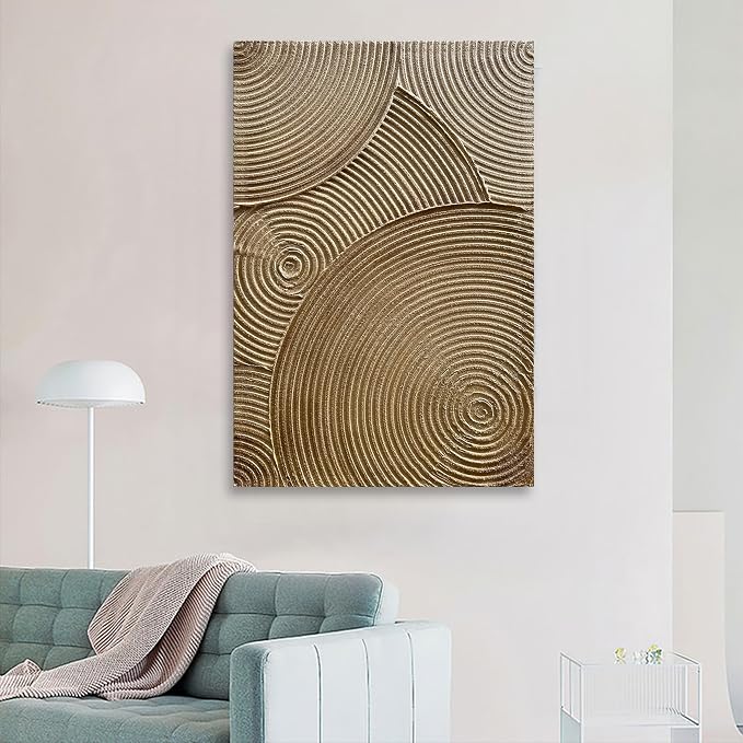36x24 inch Hand Painted Modern Abstract Oil Painting Gold Thick Texture Wall Art Home Decor