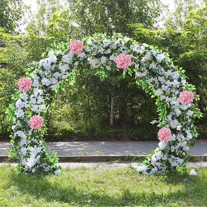 AVIVIHO 65pcs Fake Flowers Pink Hydrangea Artificial Flowers Bulk (Not Squished, No Steaming Need) Silk Flowers with Stems for Wedding Decor,Home,Baby Shower,Table Centerpieces Decoration