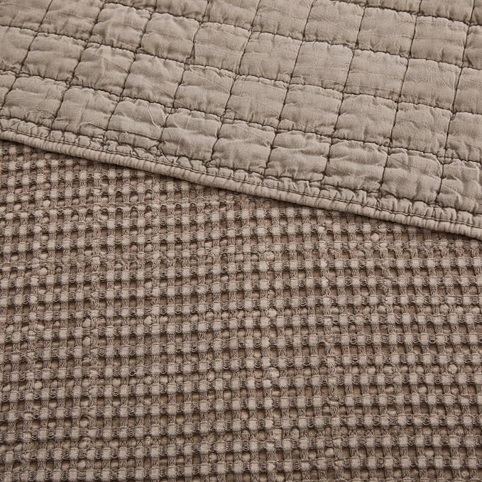Levtex Home - Mills Waffle - Throw - Cocoa Cotton Waffle - Throw Size 50 x 60in.