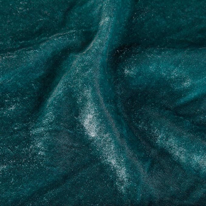 HiEnd Accents Stella Faux Silk Velvet Flanged Euro Sham Pillow Cover, 27x27 inch, Teal, Romantic Western Modern Traditional Style Luxury Bedding