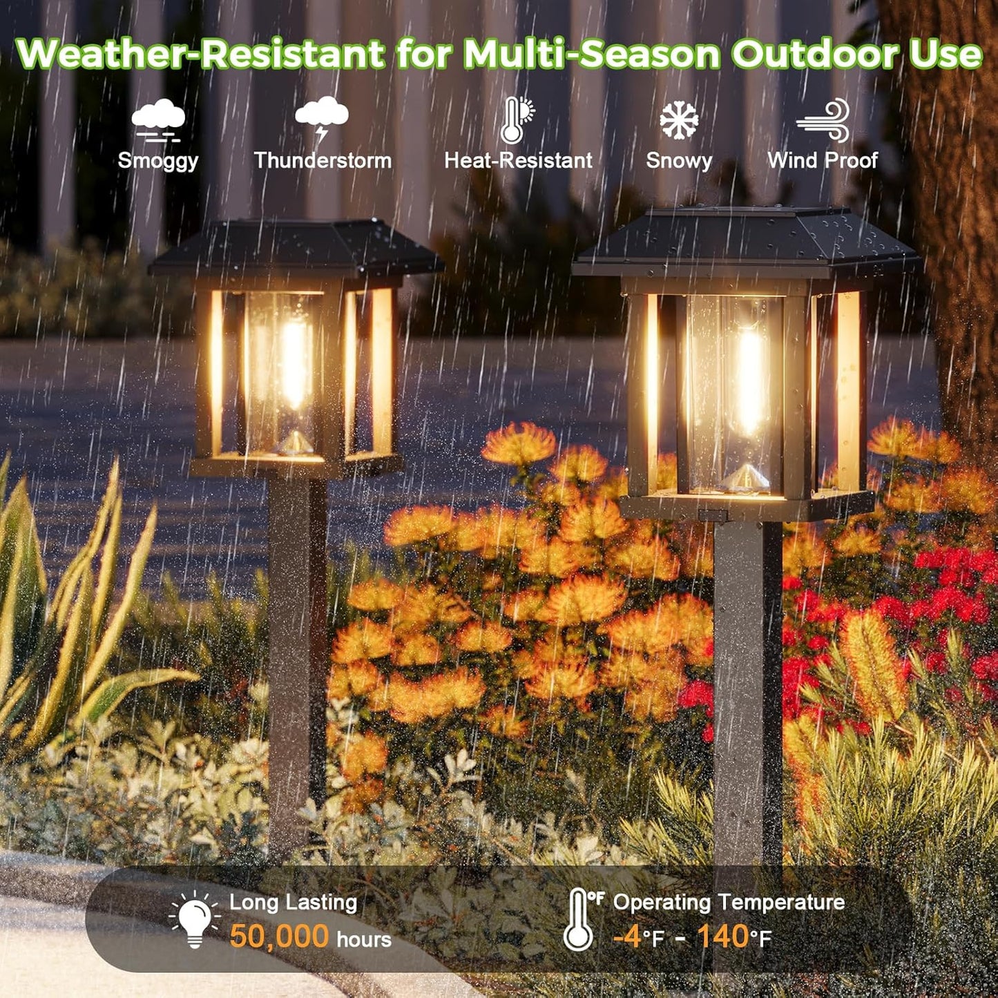 XMCOSY+ Solar Pathway Lights Outdoor Waterproof IP65 - Dual-Tone 25 LM LED Solar Garden Lights for Yard, Glass Outdoor Lighting for Garden Patio Yard Landscape Walkway Driveway Lawn Decor (Warm White)