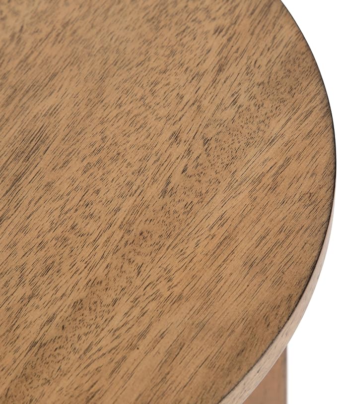 Kate and Laurel Foxford Tiered Round Drink Table, 12 x 12 x 30, Natural Brown, Transitional Two-Tier Circle Plant Stand Table for Use as Living Room Pedestal Table or Small Bedroom Nightstand