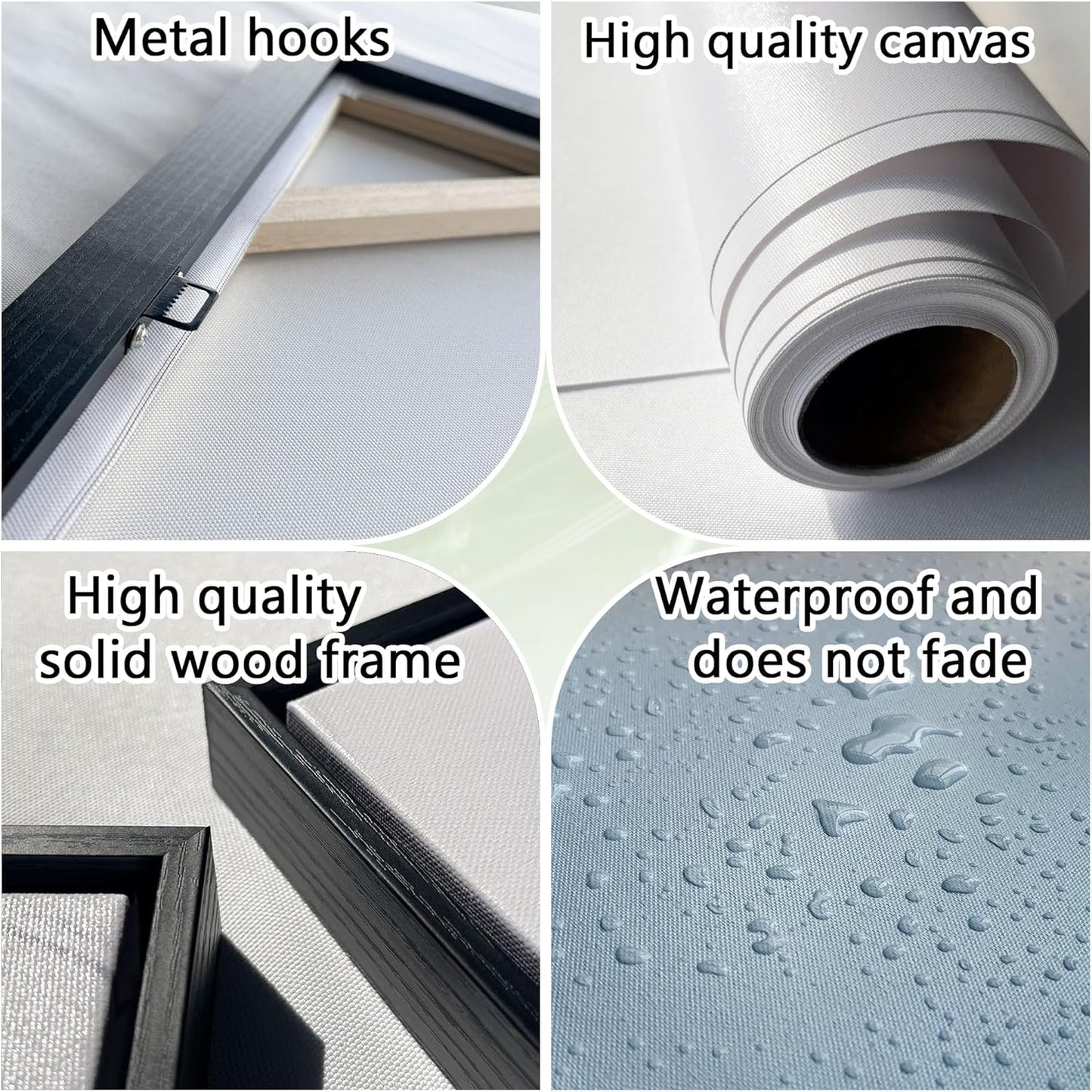 QZQCBLC Large Wall Art Bedroom, Blue Mountains Lake Houses Green Trees Landscape Framed Oil Paintings Canvas Printi Artwork for Living room Home Kitchen Office Pictures Wall Decor 29x58 IN