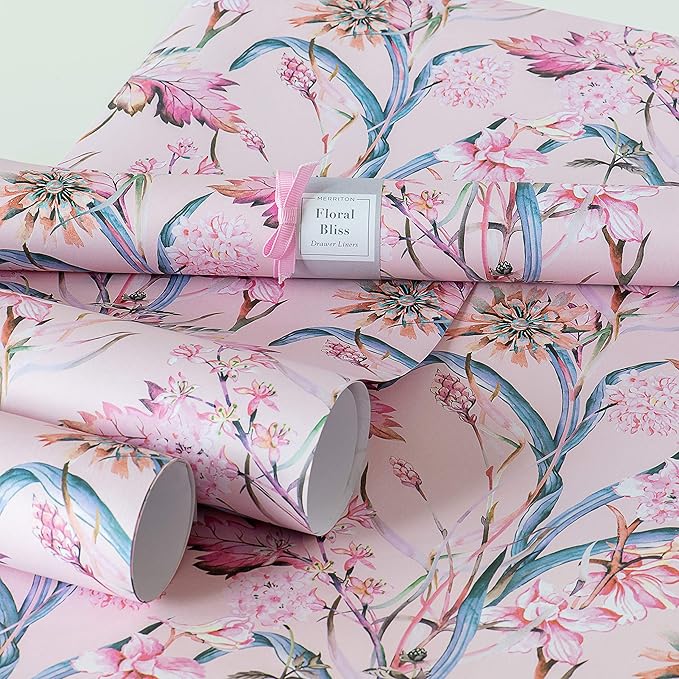 Scented Drawer Liners for Dresser Fragrant Paper Liner for Drawers Cabinet Shelf Linen Closet and Kitchen Scent Liners Non Adhesive (Floral Bliss)