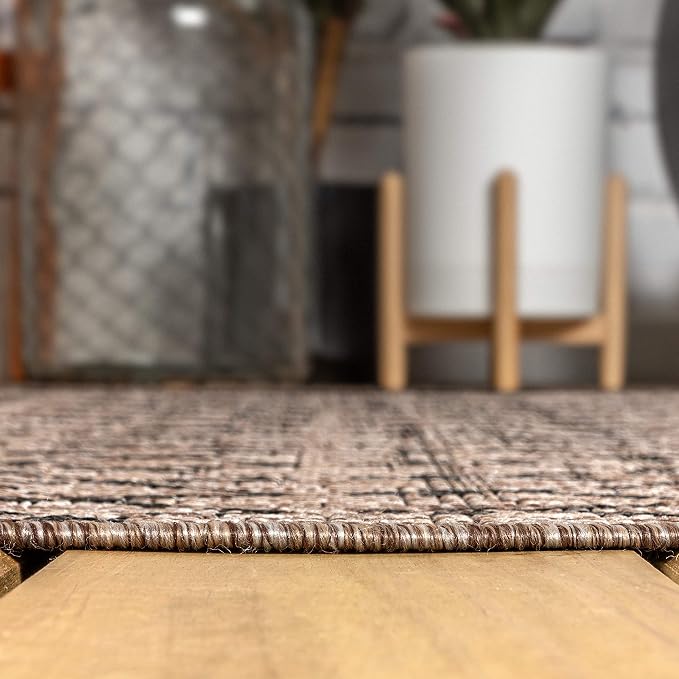 JONATHAN Y Moroccan Geometric Indoor Outdoor Runner Rug 2X20 Natural/Black, Ourika Textured Weave for Backyard, Patio, Porch, Easy-Cleaning, High Traffic, Pet-Friendly, Non-Shedding (SMB108D-220)