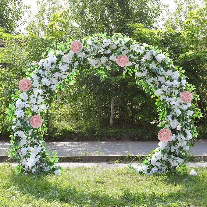 AVIVIHO 65pcs Fake Flowers Blush Hydrangea Artificial Flowers Bulk (Not Squished, No Steaming Need) Silk Flowers with Stems for Wedding Decor,Home,Baby Shower,Table Centerpieces Decoration