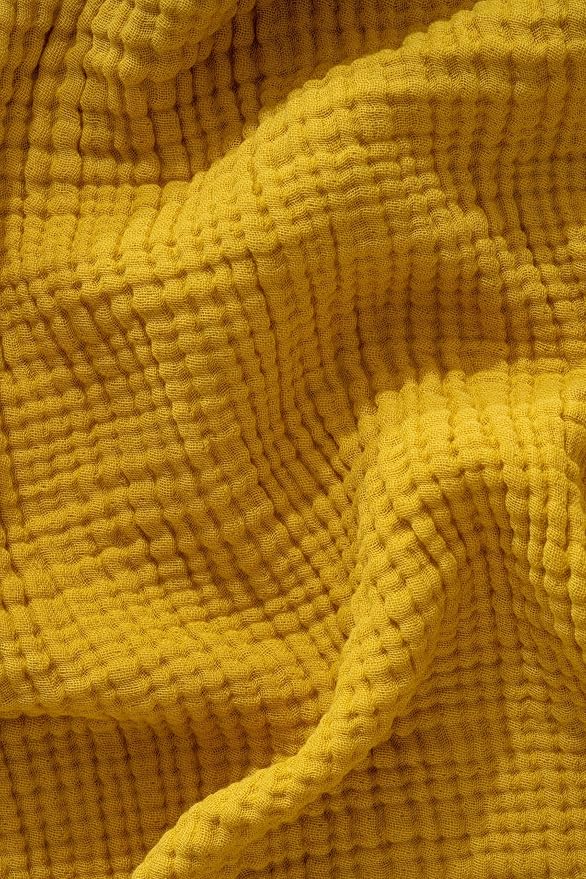 Muslin Blanket - Pure 100% Turkish Cotton Airy Soft Light Versatile Gauze Throw Blanket for Bed, Couch, Sofa (Mustard Yellow, Twin XL Size (71" x 95" inch))