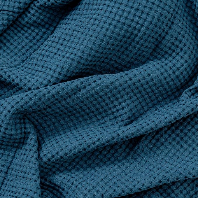 Comfy Cubs Waffle Weave Baby Blanket - 40” x 40” Cotton Blanket with Textured Design - Lightweight Swaddle for Bed, Crib, Stroller, or Couch - Soft and Cozy Cover for Toddlers, Boys & Girls - Neptune