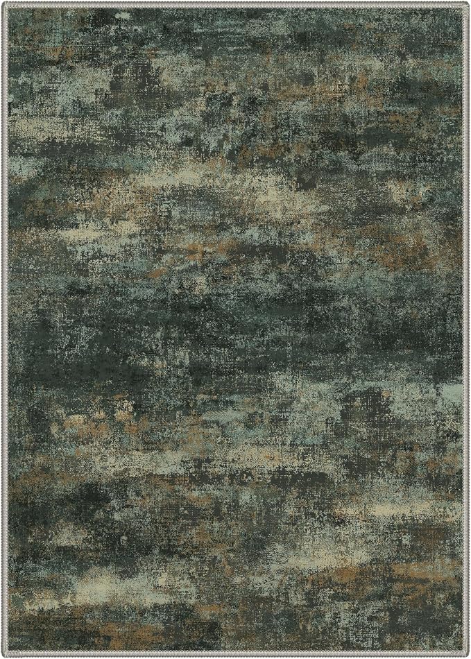 BEIMO Area Rugs 6x9 for Living Room Bedroom, Modern Abstract Machine Washable Rug, Large Soft Low Pile Floor Carpet with Non Slip Backing for Dining Room, Smoky Sage Green