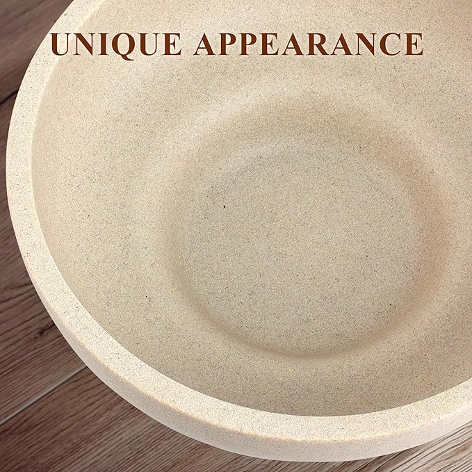 YMXYJM Large Decorative Bowl, Modern Handicraft Resin Bowls for Home Decor, Decorative Fruit Bowl for Kitchen Counter, Stylish Key Bowl for Entry Table, Artificial Stone Resin Beige