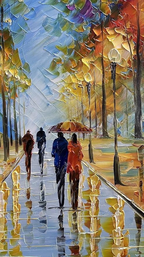 Tyed art- Large Vertical Wall Art ,handpainted Canvas Paintings Landscape Trees,Framed Textured Wall Art,Modern Home Wall art Living room bedroom bedside sofa background Wall Decor , Landscape Artworks Picture 60 by30 inch