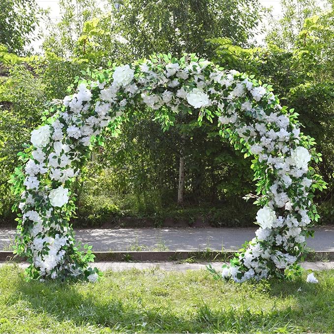 AVIVIHO 105pcs Fake Flowers White Hydrangea Artificial Flowers Bulk (Not Squished, No Steaming Need) Ivory Silk Flowers with Stems for Wedding Decor,Home,Baby Shower,Table Centerpieces Decoration