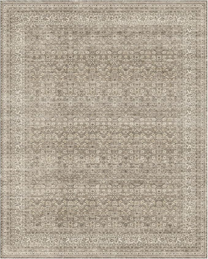 10x12 Area Rugs for Living Room: Large Rugs Washable Stain Resistant Non Slip Distressed Vintage Rug Low Pile Faux Wool Soft Carpet for Bedroom Farmhouse Dining Room Nursery Kids Playroom