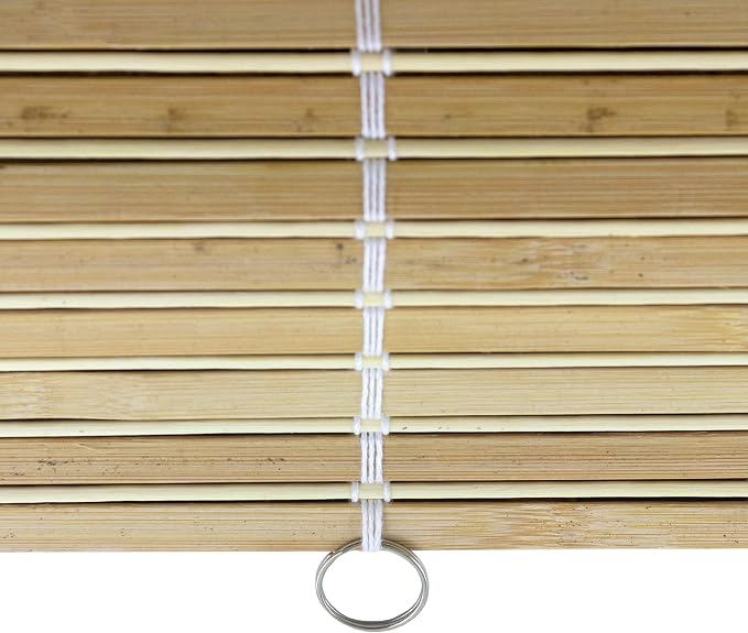 Red Lantern Burnt Bamboo Cordless Window Shade - Natural, 48" Wide