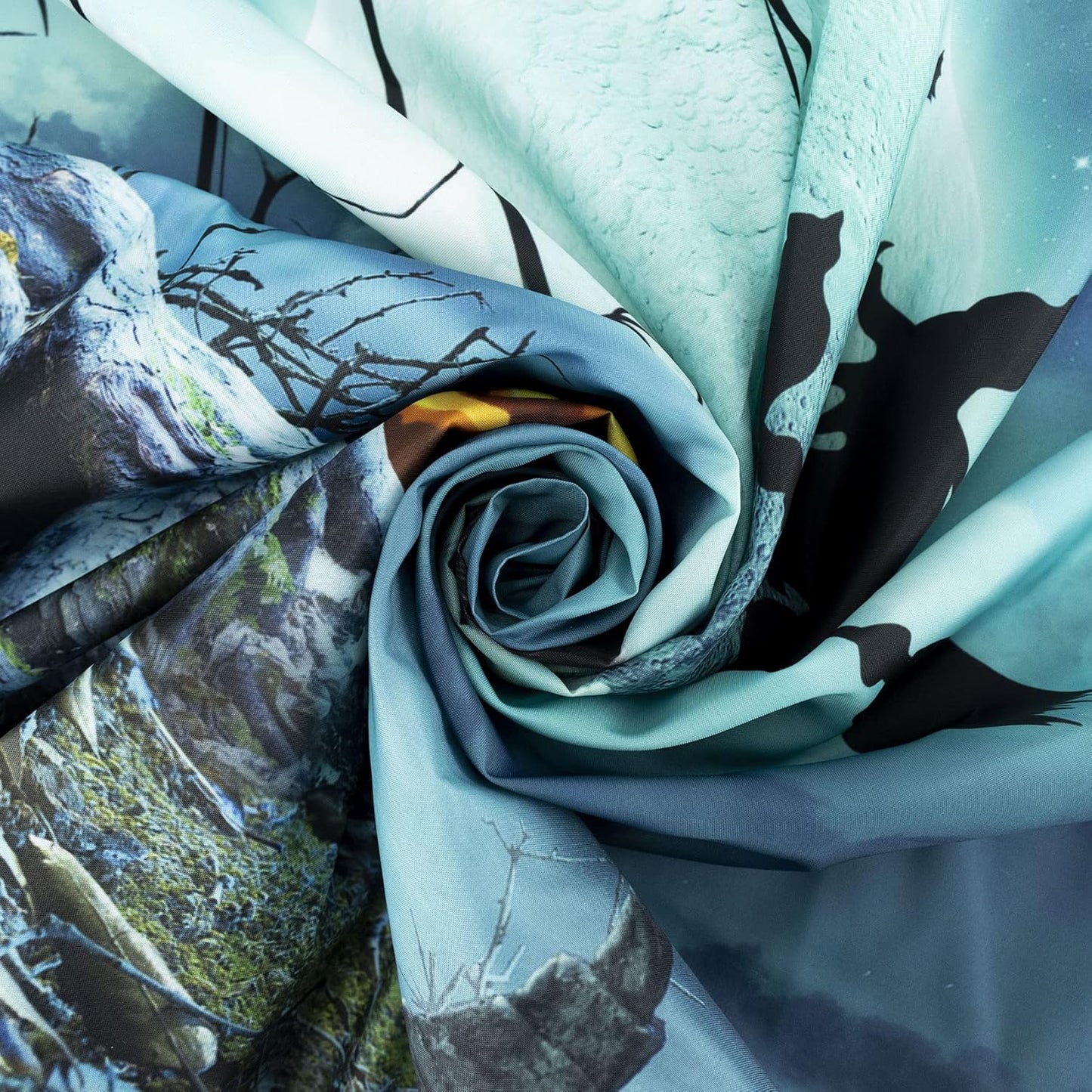 LB Halloween Tapestry Pumpkins Black Cat Dead Tree in Spooky Graveyard Full Moon Night with Witch Halloween Wall Hanging for Bedroom Living Room Dorm Decor 80x60 Inch