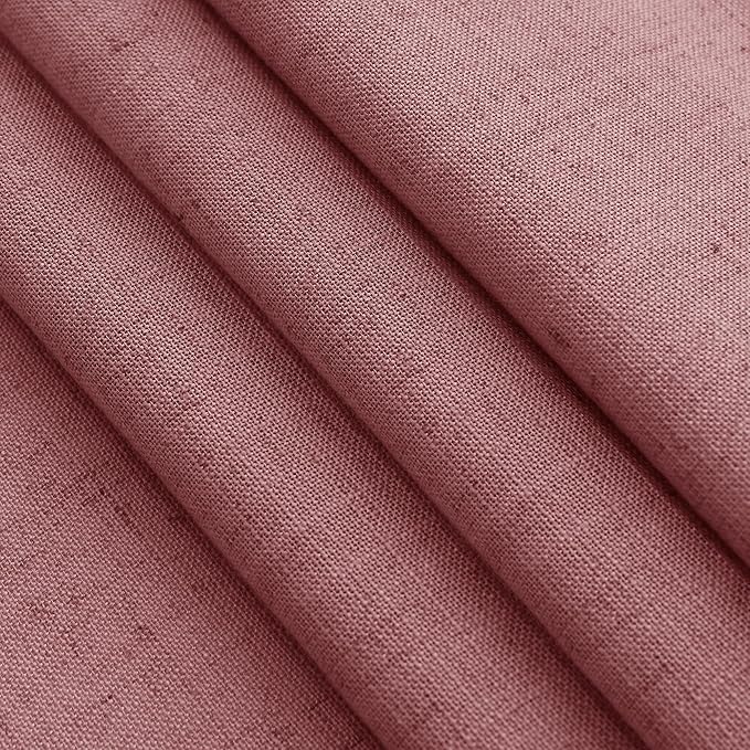 Canyon Rose Linen Curtains 72 Inch Length for Living Room Sheer Lightweight Door Drapes 2 Panels Set for Kids Bedroom Light Filtering Back Tab Rod Pocket Curtain for Kitchen Protect Privacy 52x72