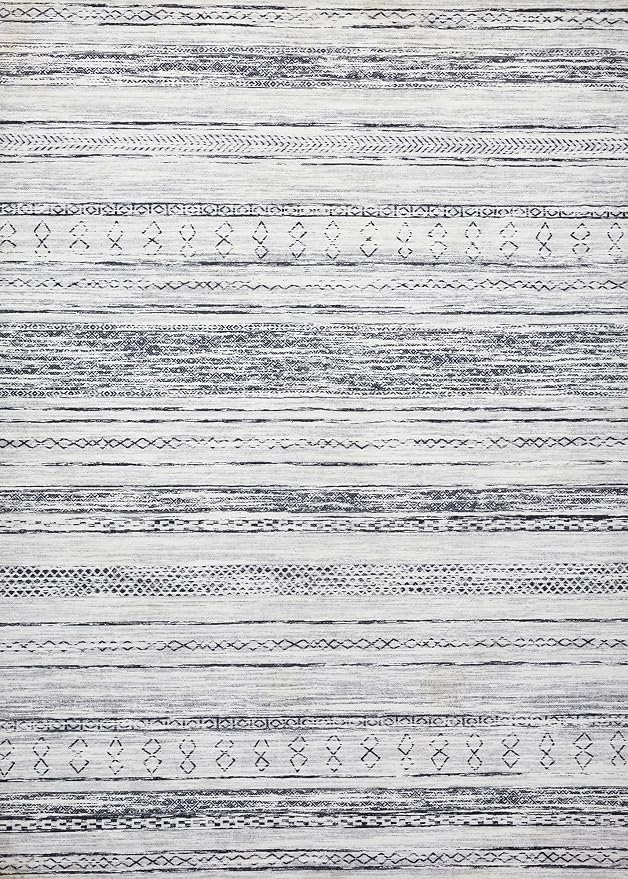 Tortania Area Rug Living Room Rugs - 6x9 Washable Large Soft Neutral Boho Moroccan Bohemian Farmhouse Rug Indoor Floor Carpet for Bedroom Under Dining Table Home Office Decor - Grey