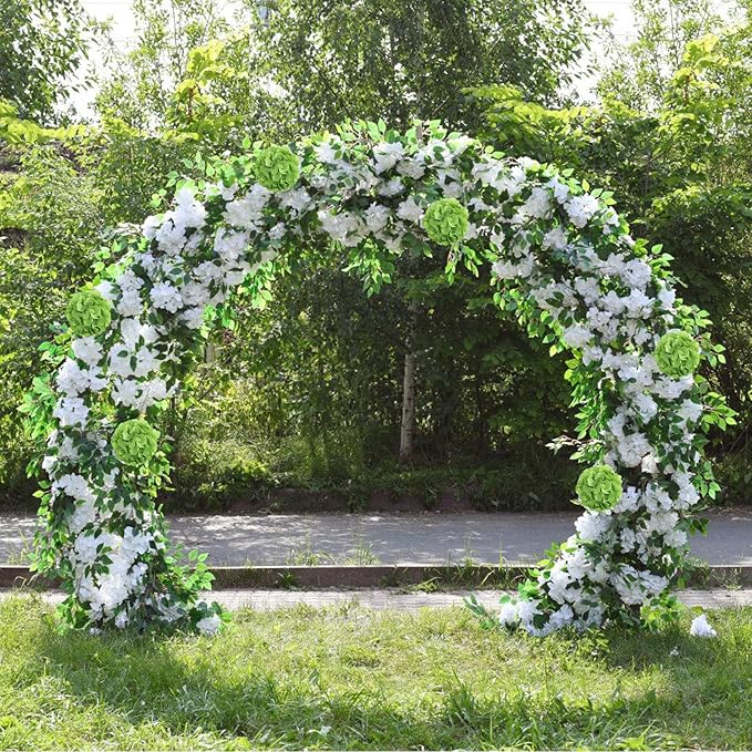 AVIVIHO 65pcs Fake Flowers Green Hydrangea Artificial Flowers Bulk (Not Squished, No Steaming Need) Silk Flowers with Stems for Wedding Decor,Home,Baby Shower,Table Centerpieces Decoration