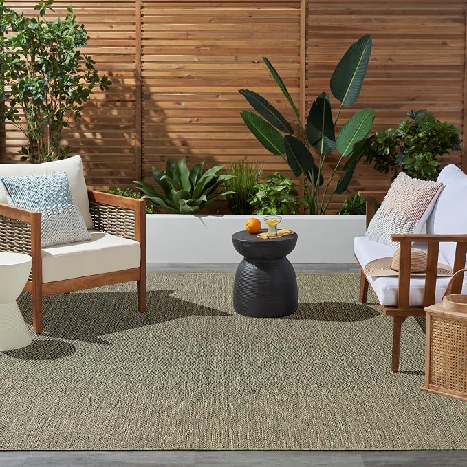 Nourison Home Horizon Indoor/Outdoor Green 8' x 10' Area Rug - Easy Clean, Non Shedding, Bed Room, Living Room, Dining Room, Kitchen (8' x 10')