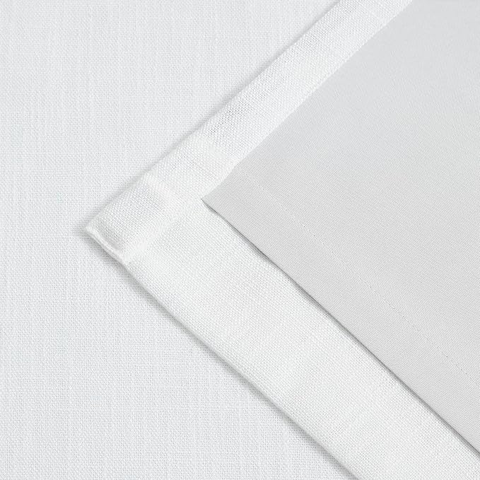 Vision Home White Pinch Pleated Full Blackout Curtains 60 inch Wide Thermal Insulated Window Curtains for Living Room Bedroom Room Darkening Pinch Pleat Drapes with Hooks Back Tab 1 Panel 60" Wx72 L