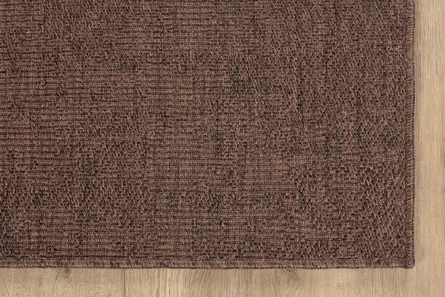 CAMILSON Easy Jute Rug 4x6, Indoor Outdoor Brown Color Fiber Area Rugs for Living Room Patio and Kitchen Rug, Solid Boho Woven Design, Easy-Cleaning, Washable Outside Carpet Alfombras (4 x 6)