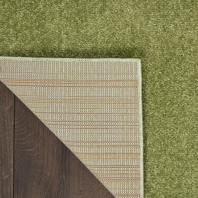 Nourison Home Nourison Essentials Green 2'2" x 20' Area Rug - Easy Clean, Non Shedding, Bed Room, Living Room, Dining Room, Kitchen (20' Runner)