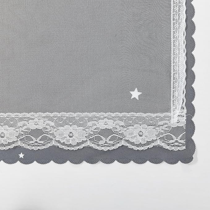 XiDi Star Curtains for Bedroom, Girls & Kids Room Decor, Unicorn & Blackout Curtains 84" Long 2 Panel Grey