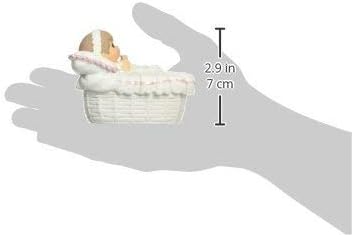 Precious Moments Baptized In His Name Resin Box with Rosary – Keepsake Baptism Gift for Baby Girl – Hand-Painted Religious Figurine, 153406
