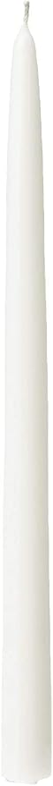 Root Candles 12-Count Unscented Taper Candles Smooth Hand-Dipped Dripless Beeswax Enhanced Boxed Candle Set, 12-Inch, White