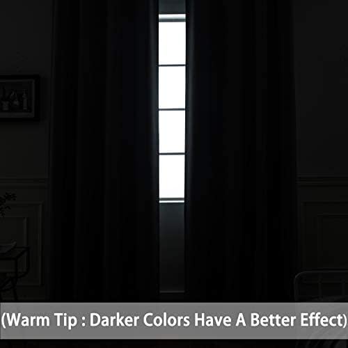 Yakamok Wide Thermal Blackout Patio Door Curtain Panel, Sliding Door Insulated Grommet Curtains, Extra Wide Curtains for Sliding Glass Door, Black, W70 x L84, 1 Panel