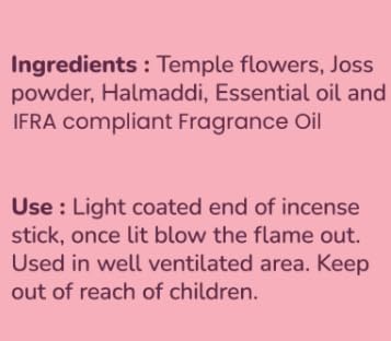 Calmveda Rose Incense Sticks, 80 Sticks - Charcoal Free, Handmade by Indian Artisans, Perfect Housewarming Gift, Promotes Love & Care