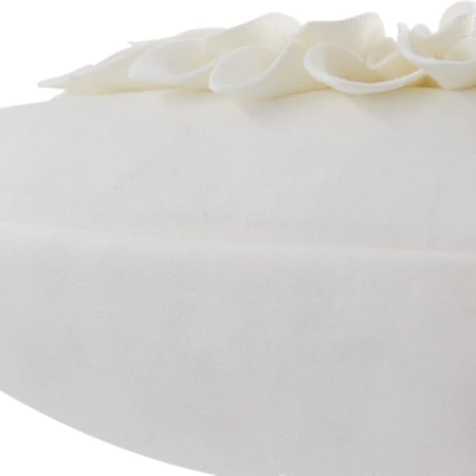 OiseauVoler Decorative 3D Flower Throw Pillow Covers Handmade Cushion Cover Cases for Couch Bed Living Room Farmhouse Home Decor 18 x 18 Inch Cream White