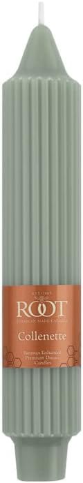Root Candles 4-Count Unscented Dinner Candles Dripless Beeswax Enhanced Timberline™ Collenette Boxed Candle Set, 7-Inch, Sage Green