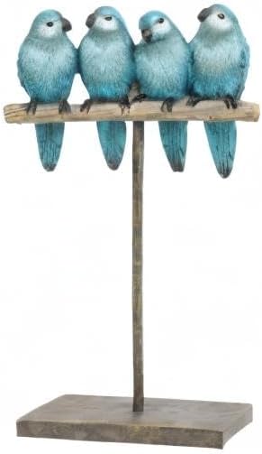 Braxio Bird Figurines Home Decor – Resin Tabletop Blue Bird Decor for Shelf Table Desk Modern Decorative Accent for Living Room Bedroom Office 5.5 x 2.5 x 9.5 Inch