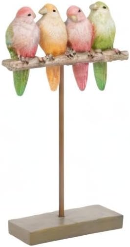 Braxio Bird Figurines Home Decor – Resin Tabletop Pink Bird Decor for Shelf Bookcase Dresser Modern Farmhouse Decorative Accent for Living Room Bedroom Office Gift