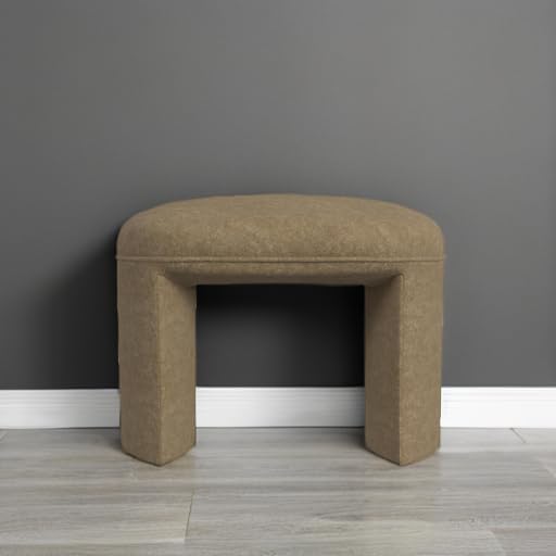 HomePop Quinn Modern Ottoman|Homepop Home Décor|Ottoman for Living Room & Bedroom - Mocha Velvet