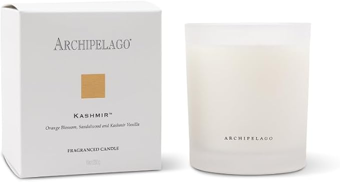 Archipelago Botanicals Kashmir Scented Candle – 10 oz, Hand-Poured Premium Wax Blend, Lead-Free Cotton Wicks, Glass Jar with Gift Box, Burns Approx. 60 Hours – Home Fragrance Candle
