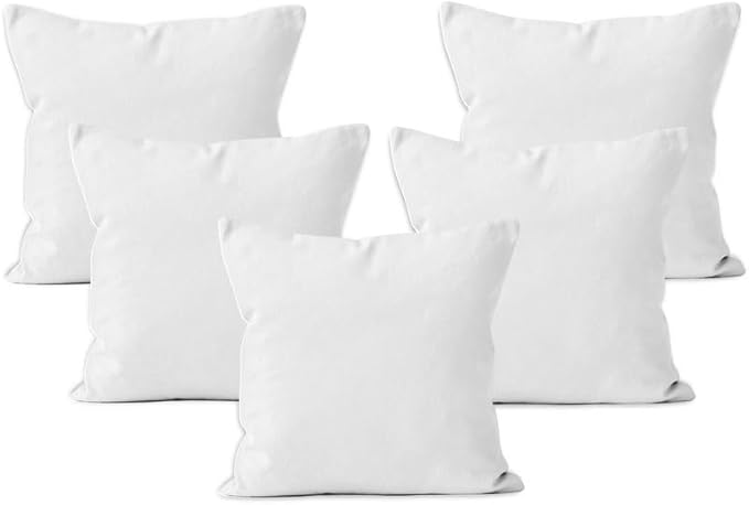 Encasa XO Throw Pillow Covers 18x18 in Set of 4 White | No Inserts | Cotton Pillow Covers for Living Room, Bed, Sofa, Couch | Decorative Cushion Covers with Improved Zipper