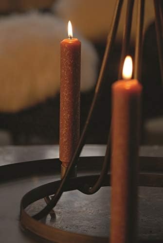 Root 4-Count Unscented Dinner Candles Dripless Beeswax Enhanced Timberline™ Collenette Boxed Candle Set, 9-Inch, Rust