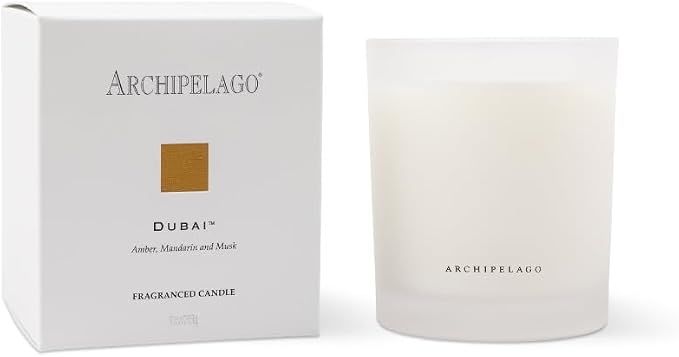 Archipelago Botanicals Scented Candle, Dubai, Hand-Poured Premium Wax Blend, Lead-Free Cotton Wicks, Glass Candle Jar with Gift Box, Burns Approx. 60 Hours, 10 Oz.