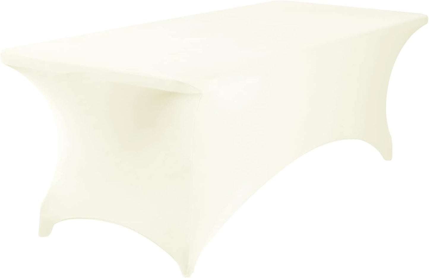 Spandex 8ft Waterproof Table Cover for Party,Wedding, Banquet, and Events(Ivory)