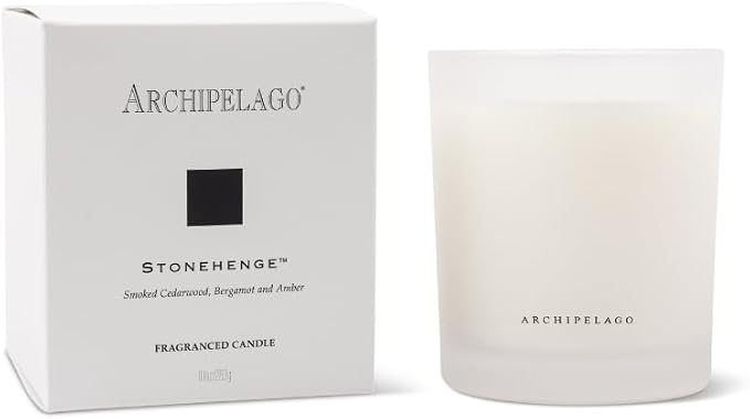 Archipelago Botanicals Scented Candle, Stonehenge, Hand-Poured Premium Wax Blend, Glass Candle Jar for the Home with Gift Box, Cotton Wicks, Burns Approx. 60 Hours, 10 Oz
